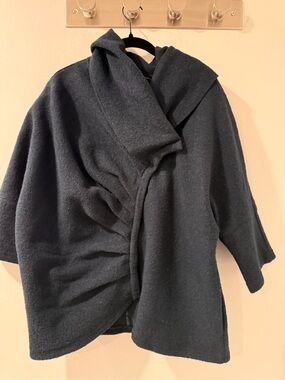 Sibilla Carcassi Italy Wool Cocoon Coat Oversized Draped Avant Garde Lagenlook